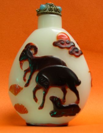Tabati�re en double overlay � d�cors d'animaux